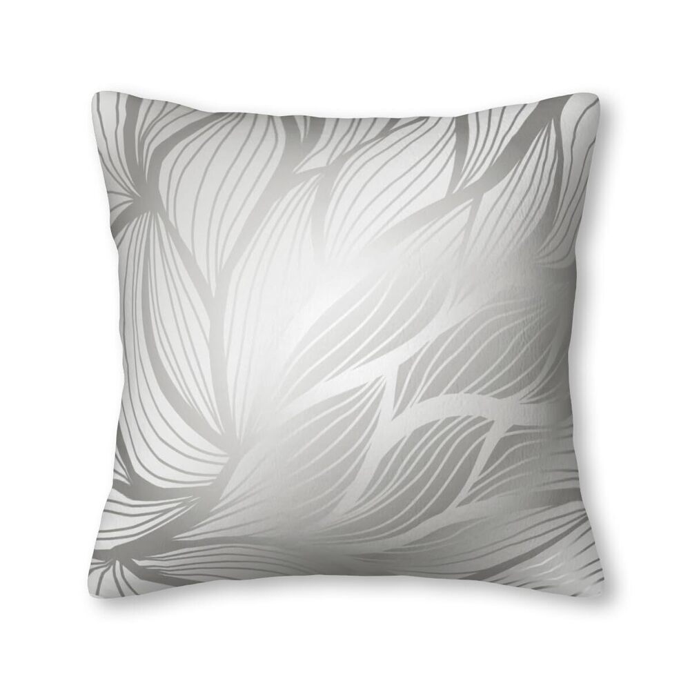 5608 Luxury Retro Silver Leaf Abstract Flower Hand Drawn Flower Pillow